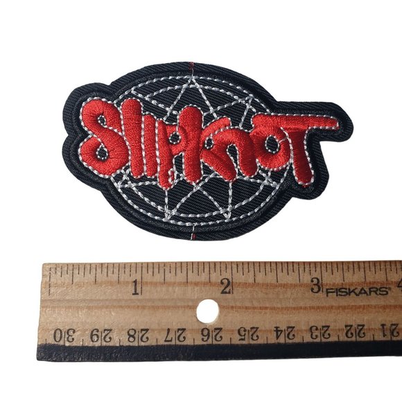 Slipknot Iron or Sew On Patch Embroidered Rock Band Jean Jacket Vest Bike - Picture 2 of 3